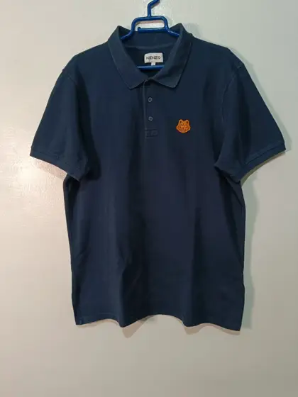 Polo KENZO Tiger Crest azul marino | Piqué algodón orgánico | Talla L | Made in Portugal