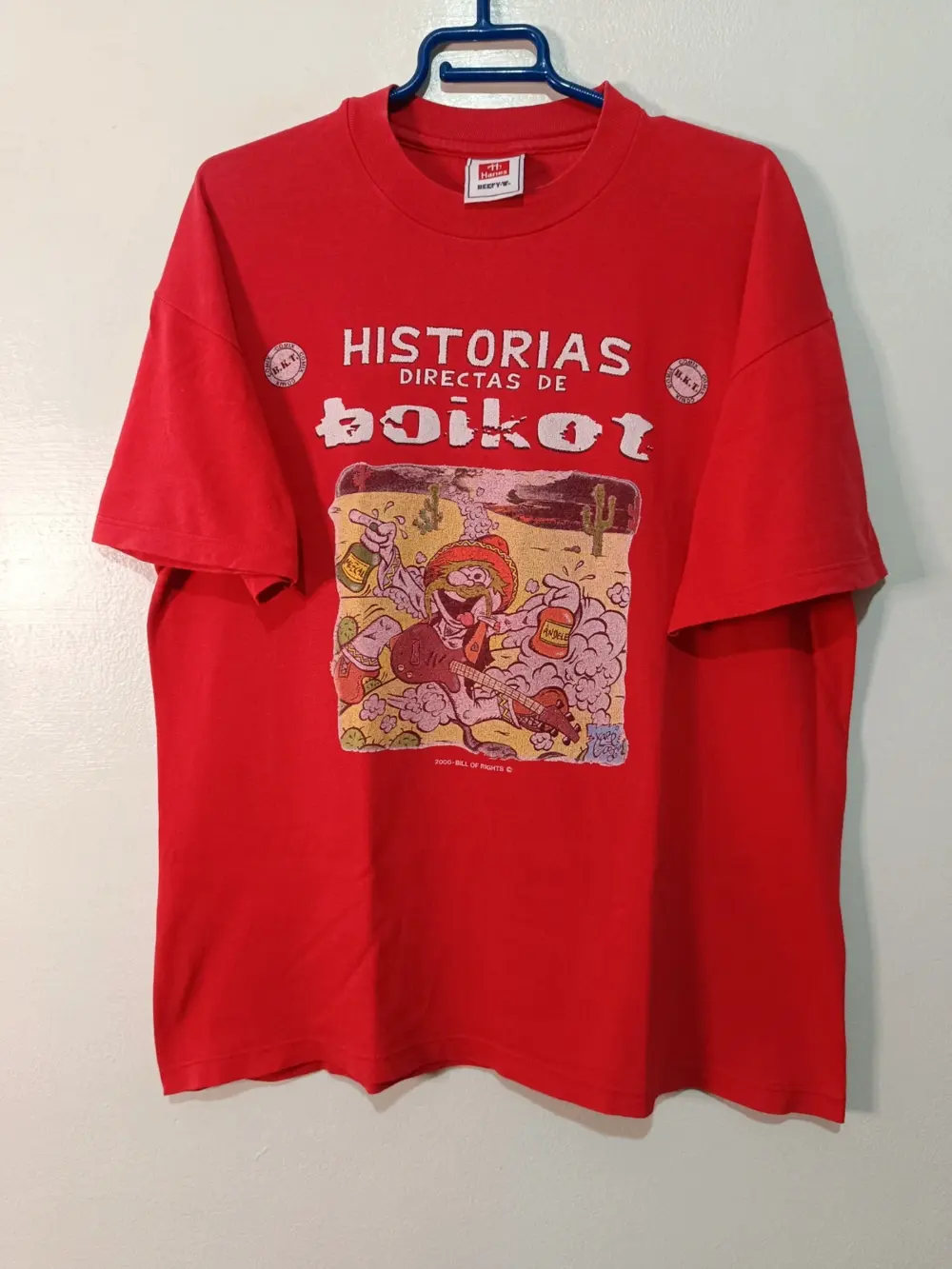 Camiseta Boikot "Historias Directas" 2000 | Vintage punk español | Hanes Beefy-T | Talla L
