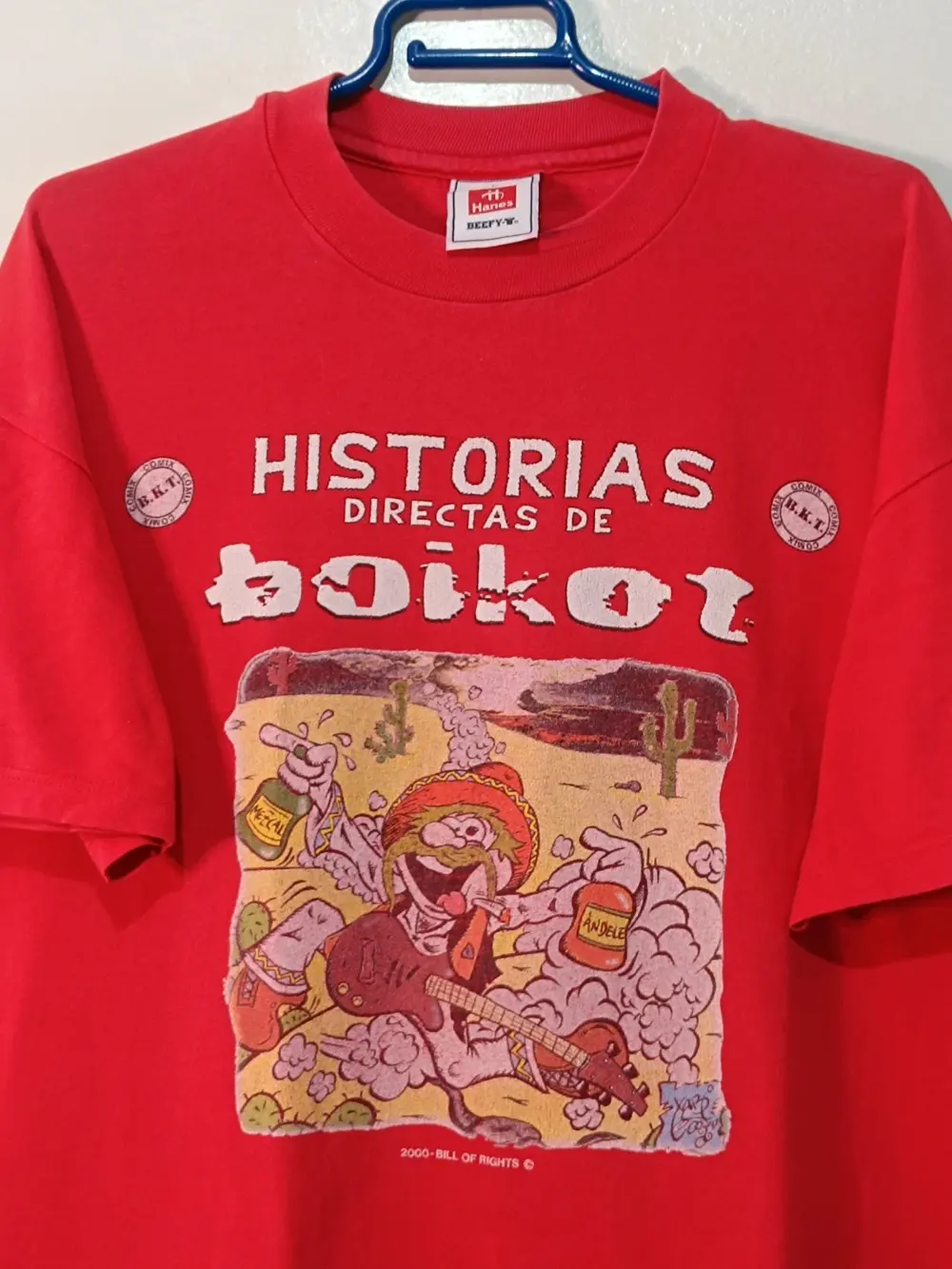 Camiseta Boikot "Historias Directas" 2000 | Vintage punk español | Hanes Beefy-T | Talla L, foto 2