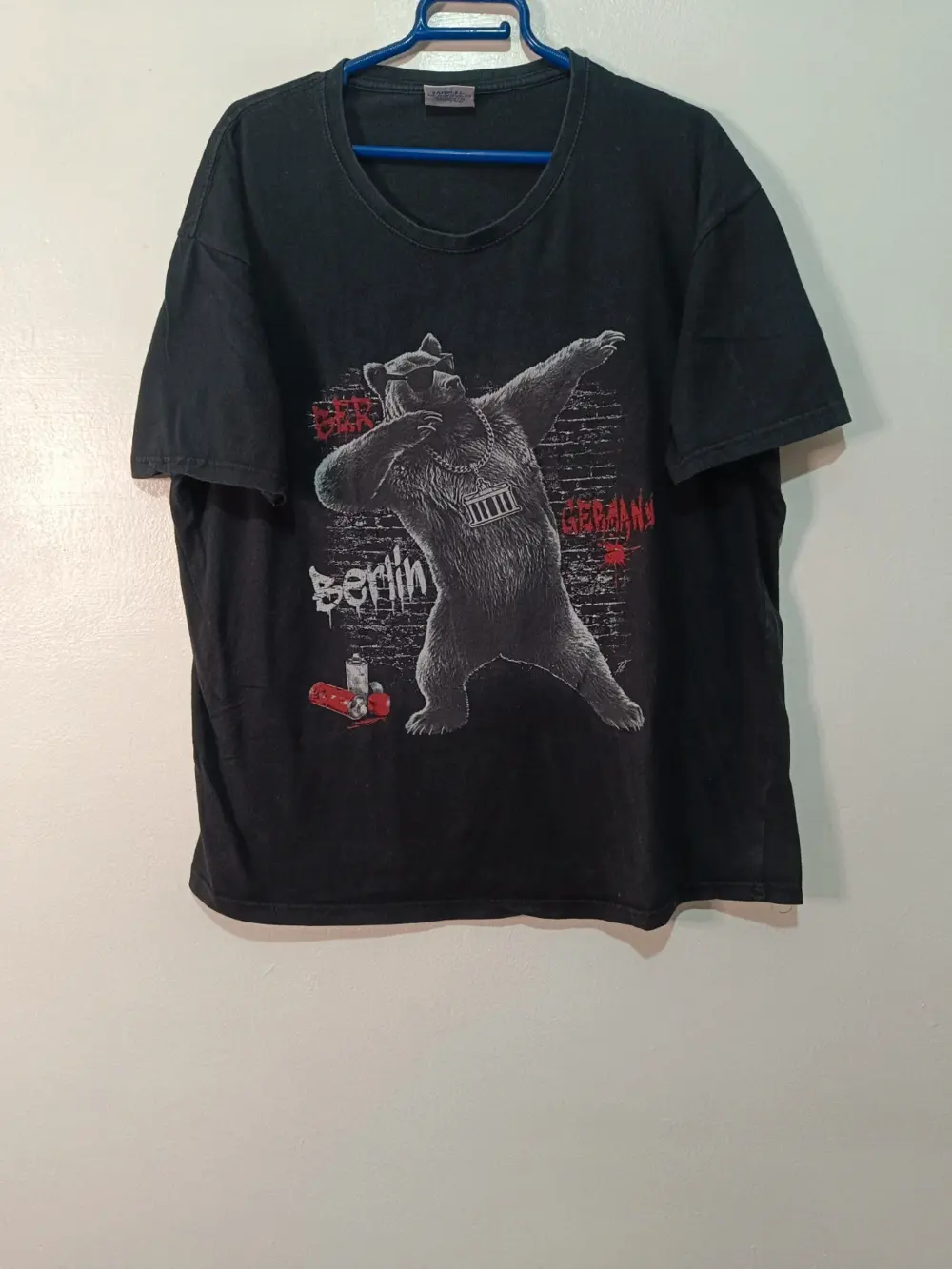 Camiseta Berlin Germany Oso Dab Graffiti Vintage Negra XXL