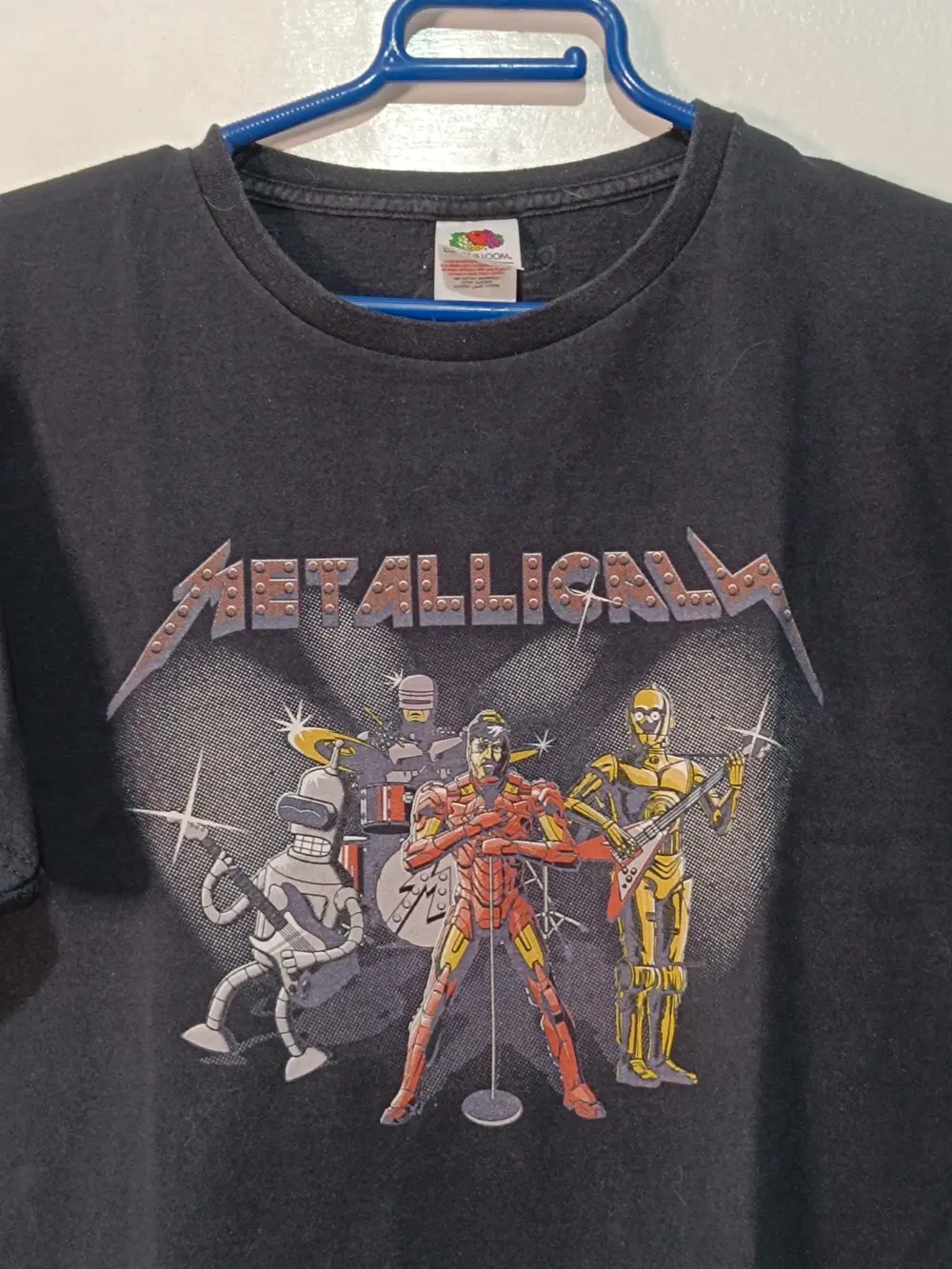 Camiseta Metallica x Star Wars x Futurama • "Metallically" • Robot Band • Vintage Tee • Talla L, foto 2