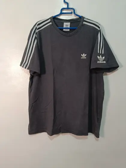 Camiseta adidas Originals | camiseta 3 rayas trefoil | negro faded | talla XL