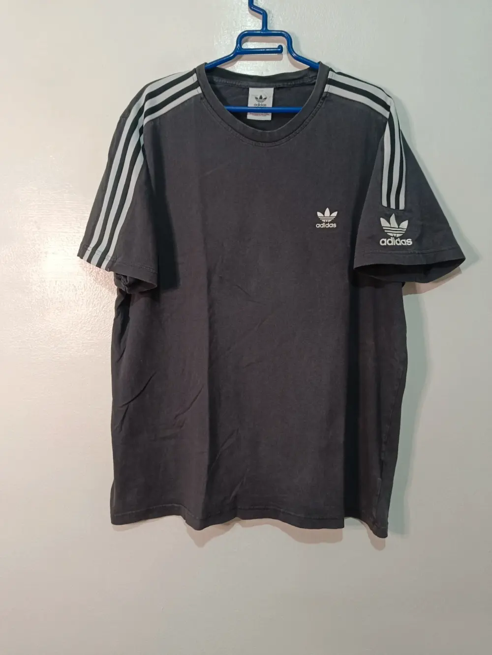Camiseta adidas Originals | camiseta 3 rayas trefoil | negro faded | talla XL