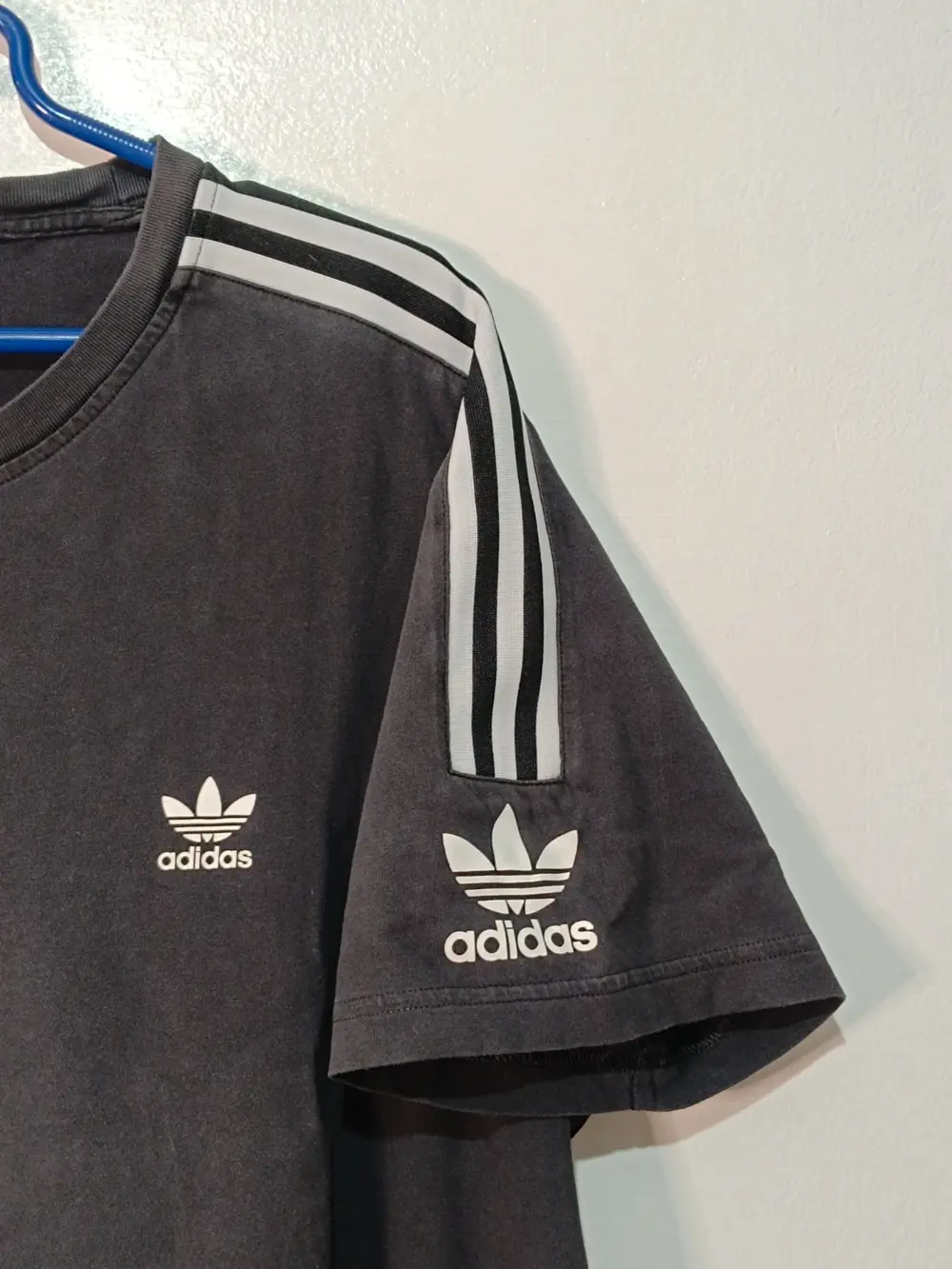 Camiseta adidas Originals | camiseta 3 rayas trefoil | negro faded | talla XL, foto 2