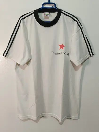 Camiseta Reincidentes Vintage 90s • Estrella Roja • © B.O.R. Original • Rayas Hombros talla L
