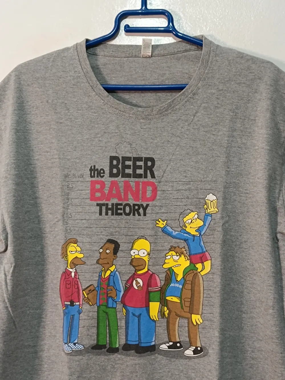 Camiseta Los Simpson "The Beer Band Theory" • Pampling • Crossover Humor • Unisex Talla L, foto 2