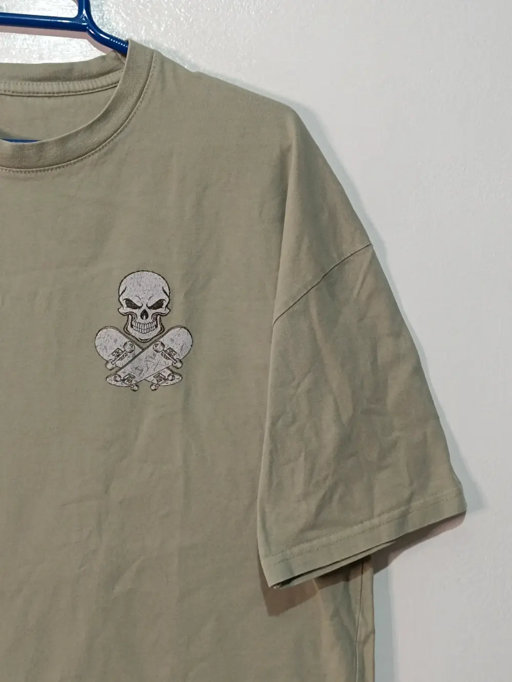 Camiseta Skate No time for losers verde oliva doble capa, talla M/L, foto 2