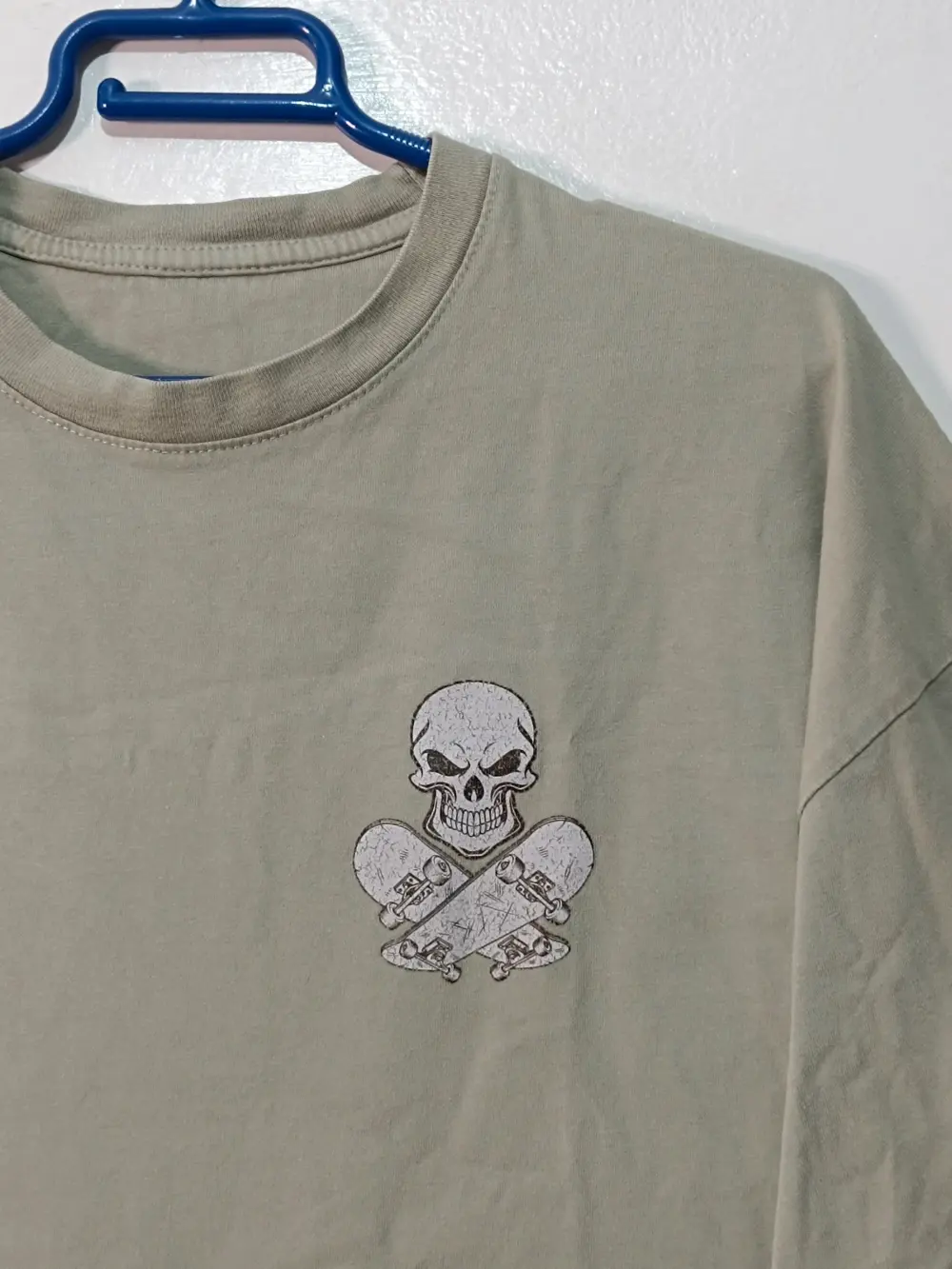 Camiseta Skate No time for losers verde oliva doble capa, talla M/L, foto 3