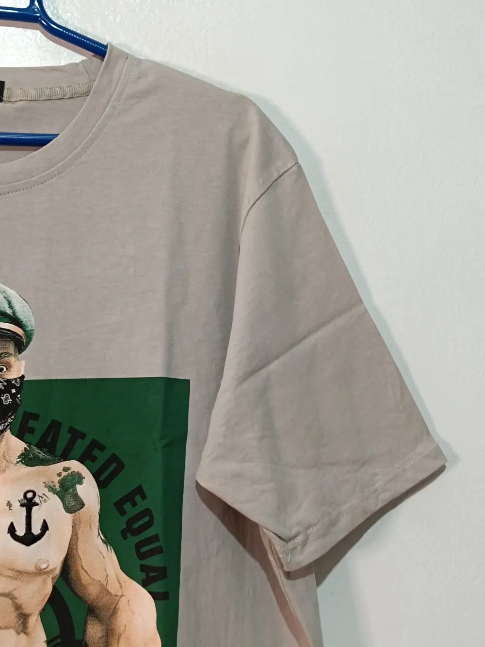 Camiseta gráfica streetwear Marinero Flex Style Beige Talla XXL (Queda como XL) -ver medidas, foto 5