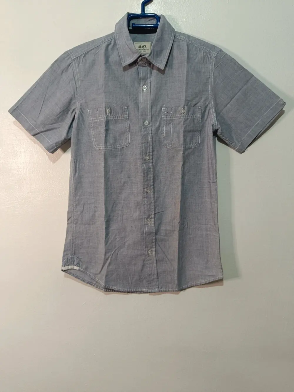 Camisa Ecko Unltd Est. 1993 Manga Corta Chambray Gris - Talla S Streetwear