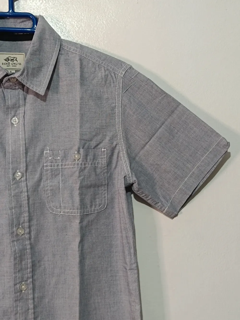 Camisa Ecko Unltd Est. 1993 Manga Corta Chambray Gris - Talla S Streetwear, foto 4