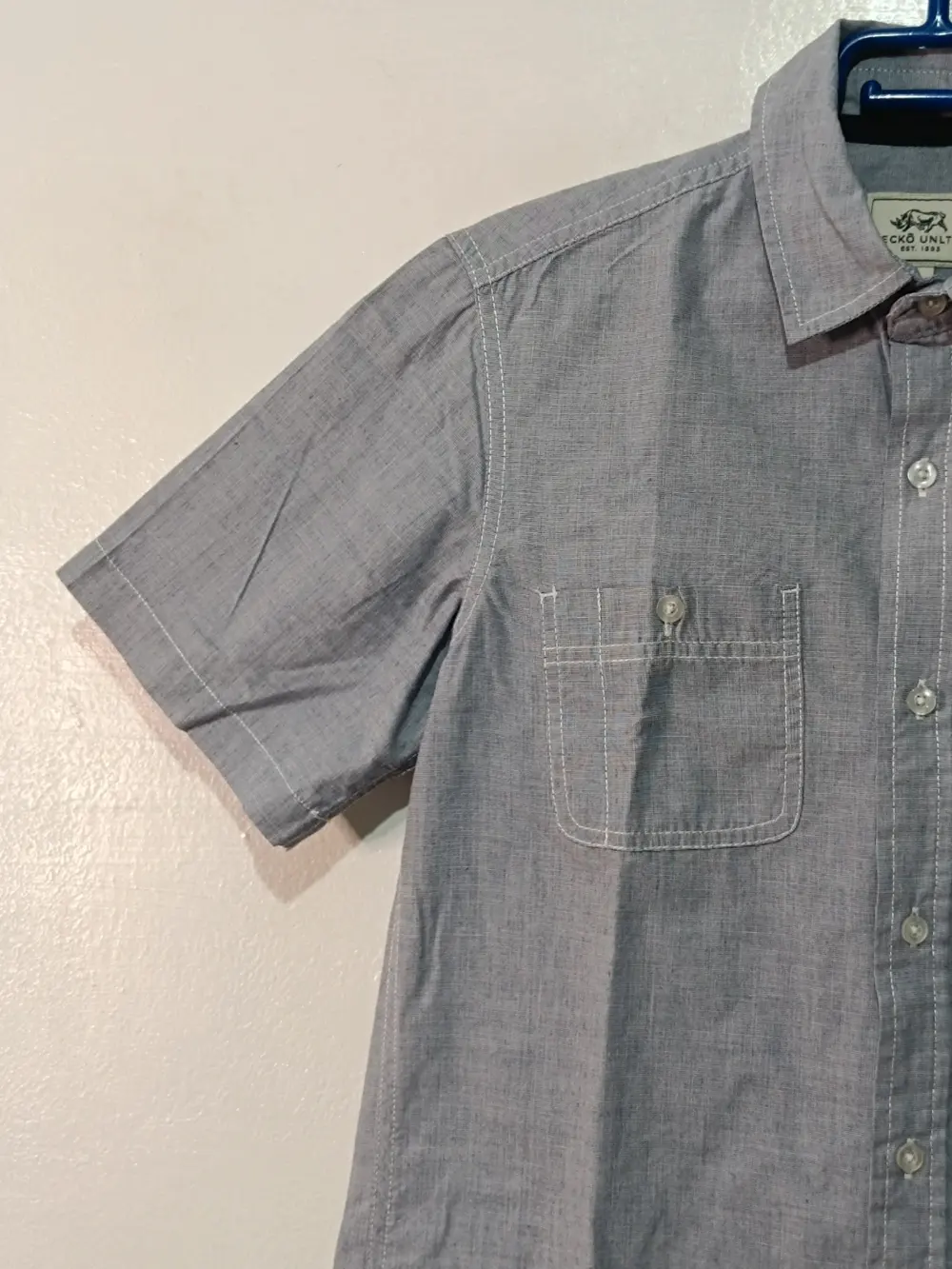 Camisa Ecko Unltd Est. 1993 Manga Corta Chambray Gris - Talla S Streetwear, foto 5