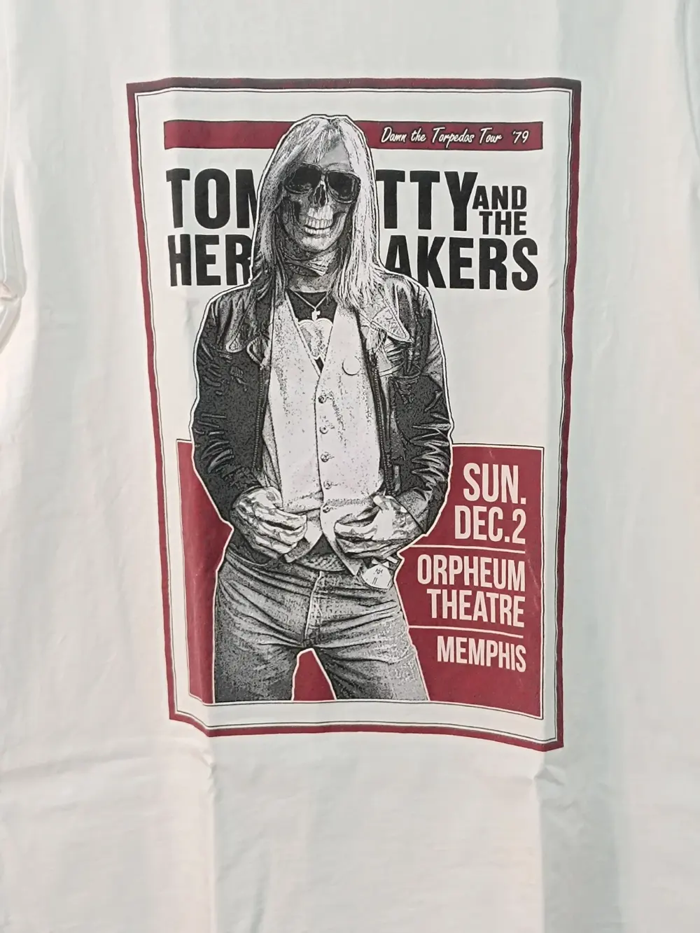 Camiseta Le Crâne "Tom Petty" Blanca - Talla L (Sirve para M), foto 2