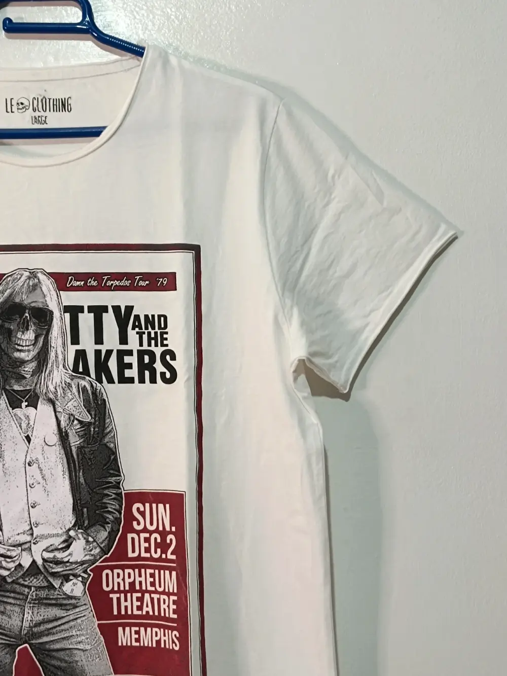 Camiseta Le Crâne "Tom Petty" Blanca - Talla L (Sirve para M), foto 5