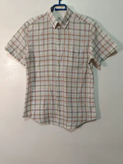 Camisa a cuadros manga corta Lacoste talla 42 ver medidas