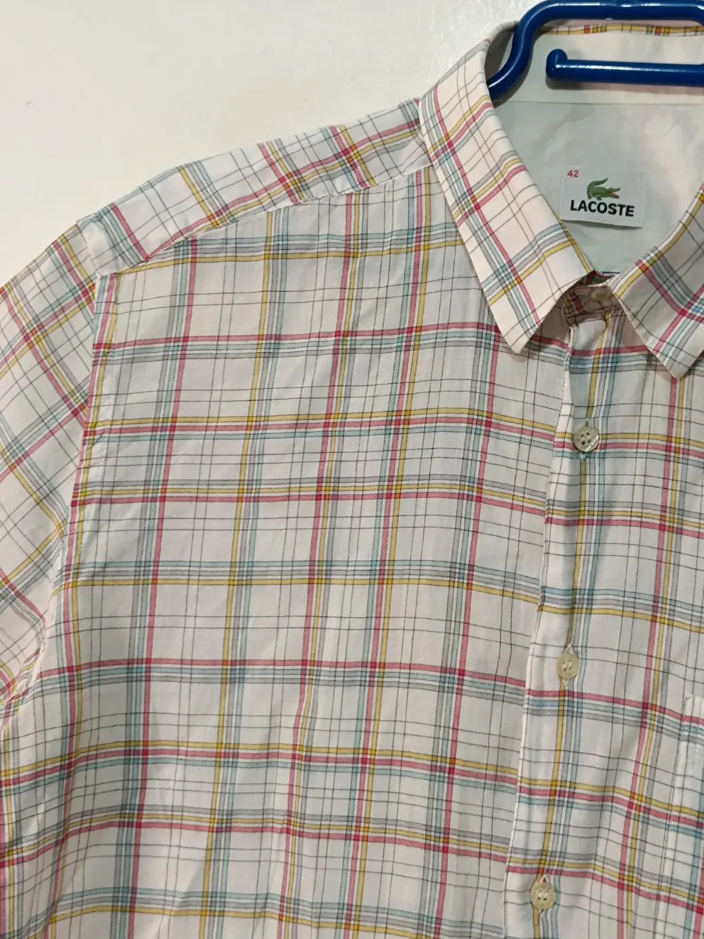 Camisa a cuadros manga corta Lacoste talla 42 ver medidas, foto 4