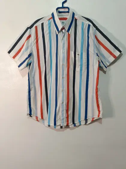 Camisa a rayas manga corta Lacoste talla 42 ver medidas