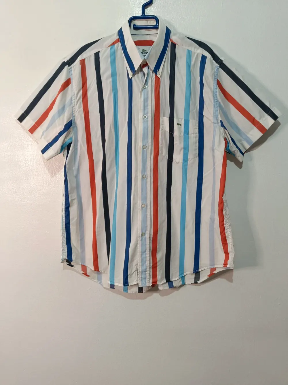 Camisa a rayas manga corta Lacoste talla 42 ver medidas