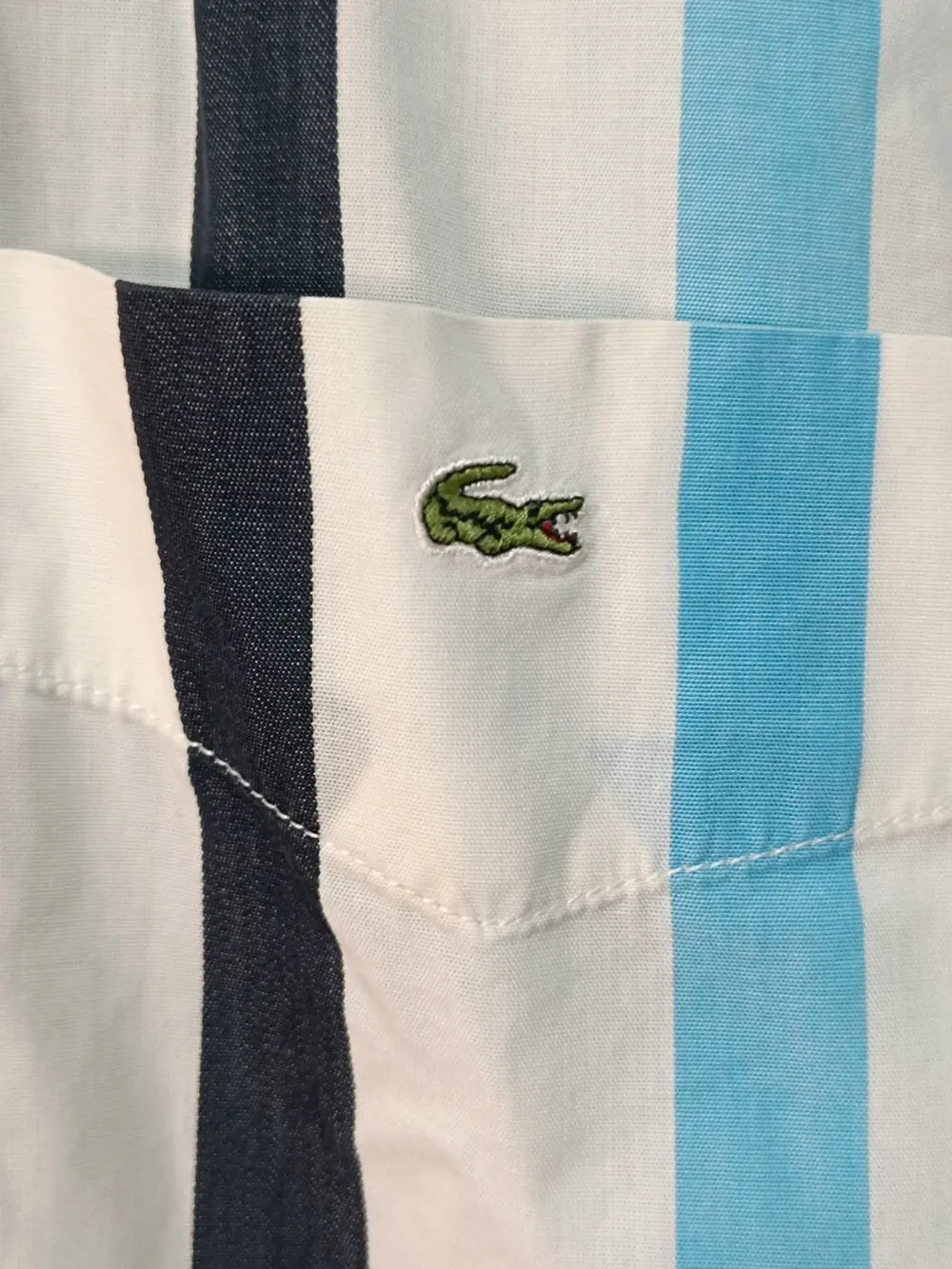 Camisa a rayas manga corta Lacoste talla 42 ver medidas, foto 5