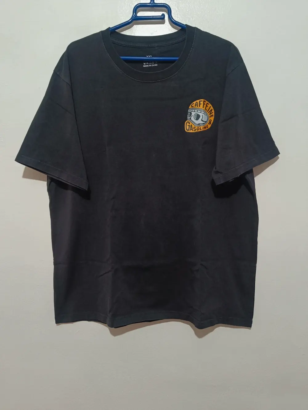 Camiseta negra caffeine & gasoline XXL - streetwear / biker