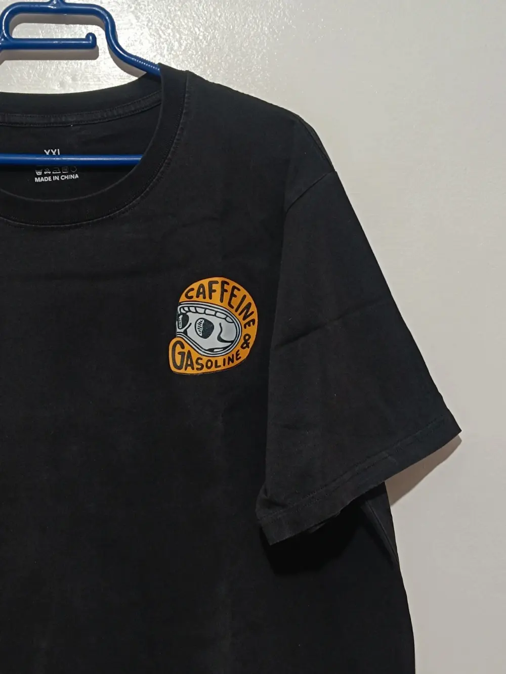 Camiseta negra caffeine & gasoline XXL - streetwear / biker, foto 2