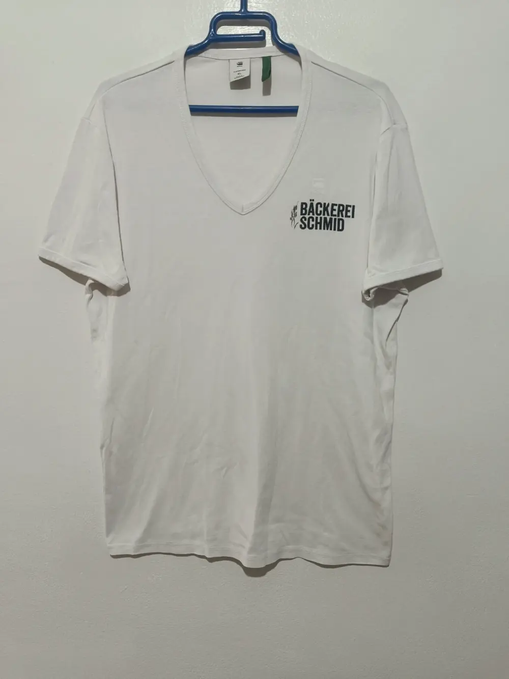 Camiseta G-Star RAW blanca cuello V talla XL unisex