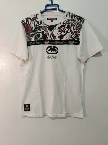 Camiseta Ecko Unltd. blanca estampada talla S