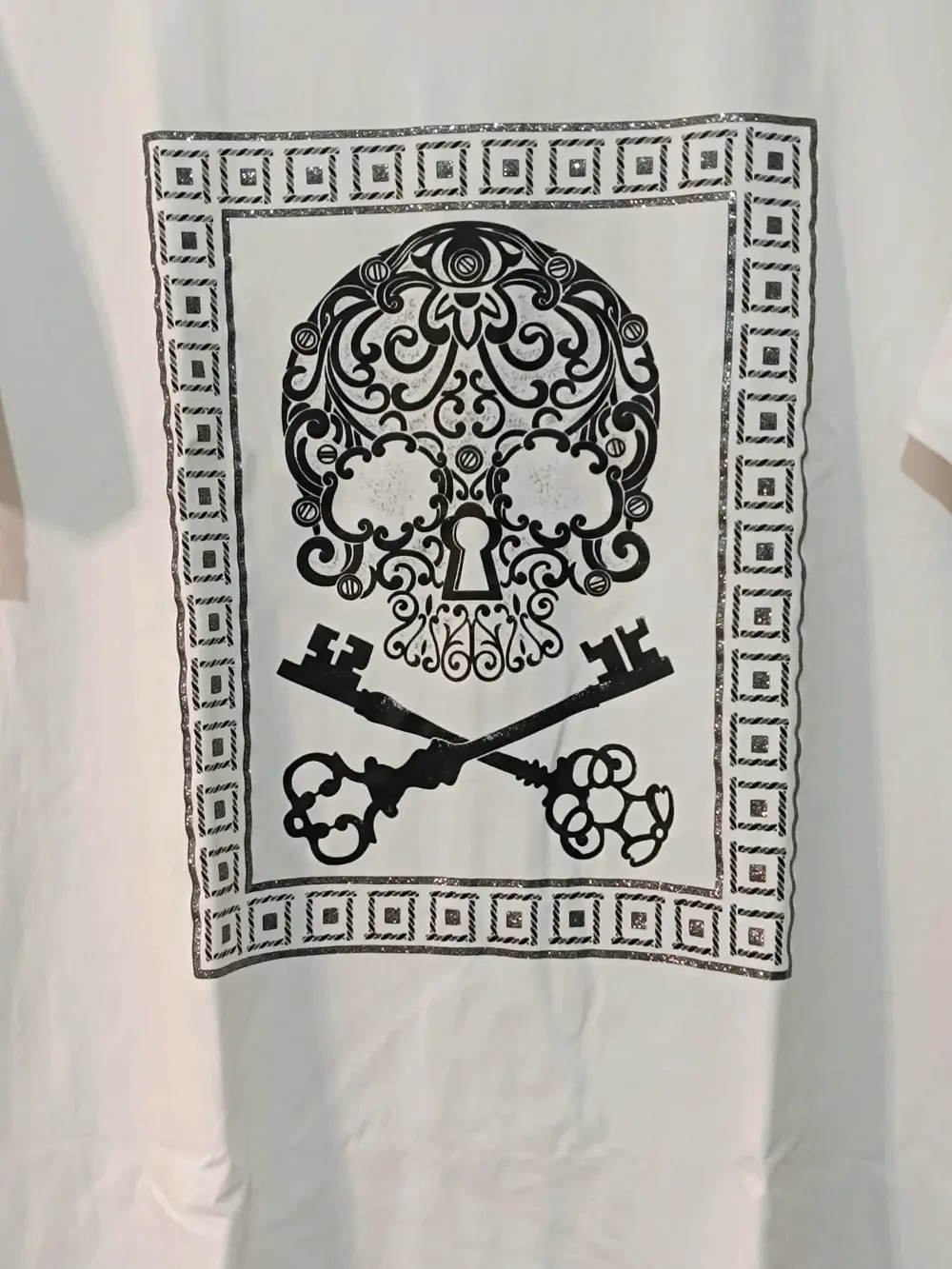 Camiseta blanca estampado calavera flex style talla L ver medidas, foto 2