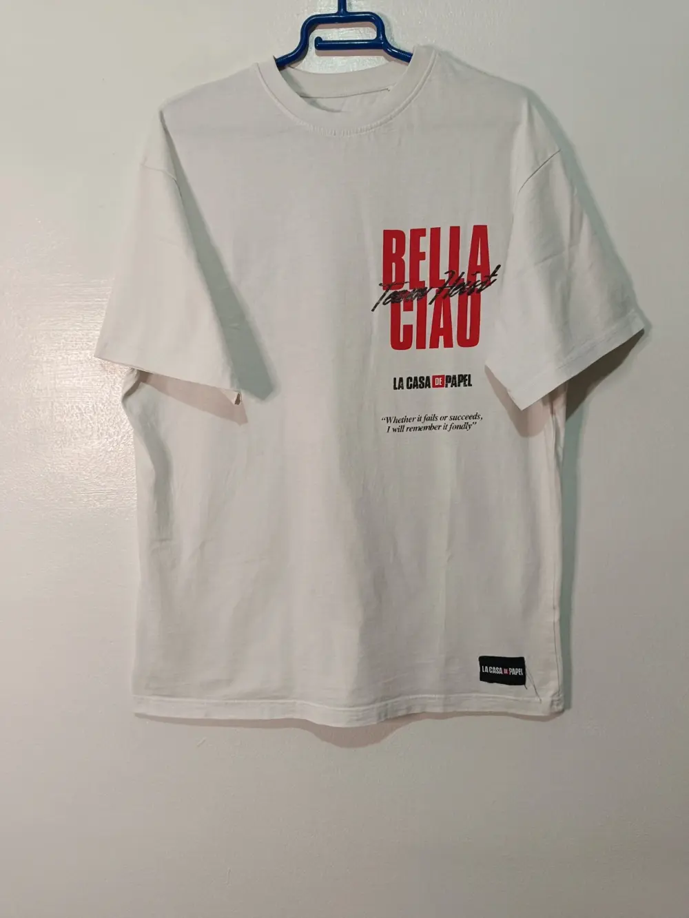 Camiseta La Casa de Papel x Pull&Bear Bella Ciao Blanca Talla M Oversize