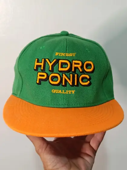 Gorra Snapback Hydroponic Verde y Naranja Style Skateboard Talla Única ajustable adulto unisex