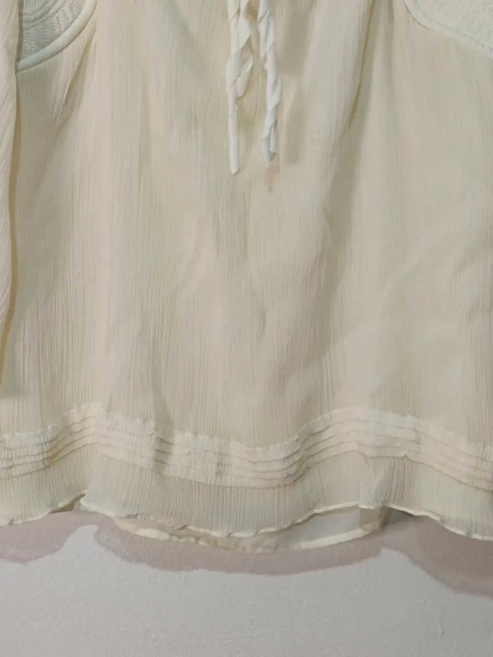Blusa Mango Suit blanca seda bordado calado boho talla M, foto 2