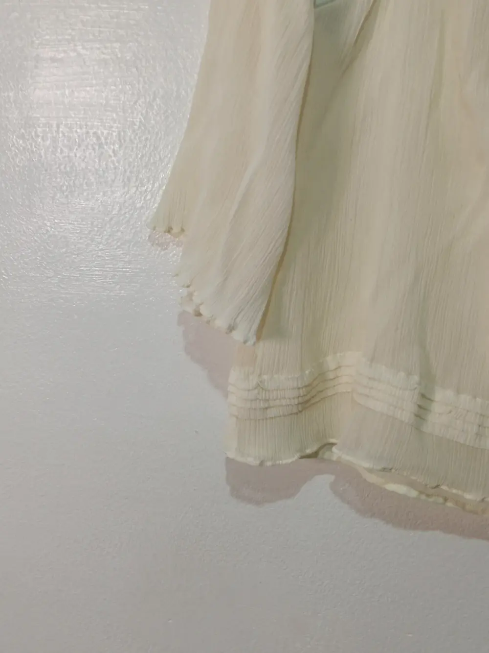 Blusa Mango Suit blanca seda bordado calado boho talla M, foto 3