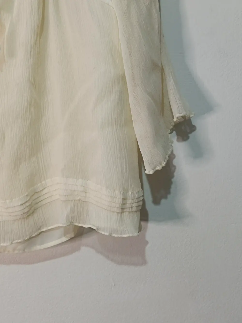 Blusa Mango Suit blanca seda bordado calado boho talla M, foto 4