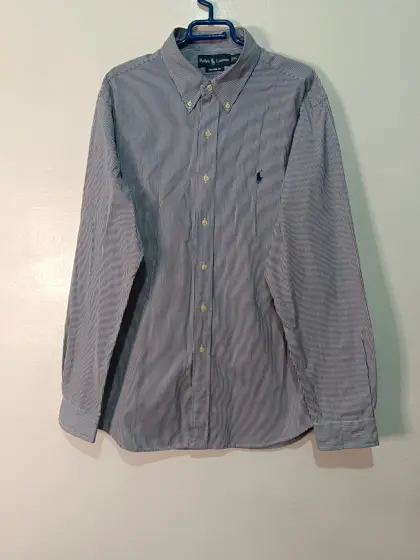Camisa Ralph Lauren rayas azul marino custom fit talla XL