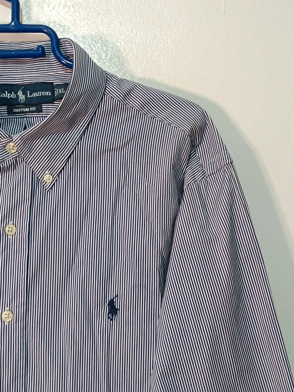 Camisa Ralph Lauren rayas azul marino custom fit talla XL, foto 4