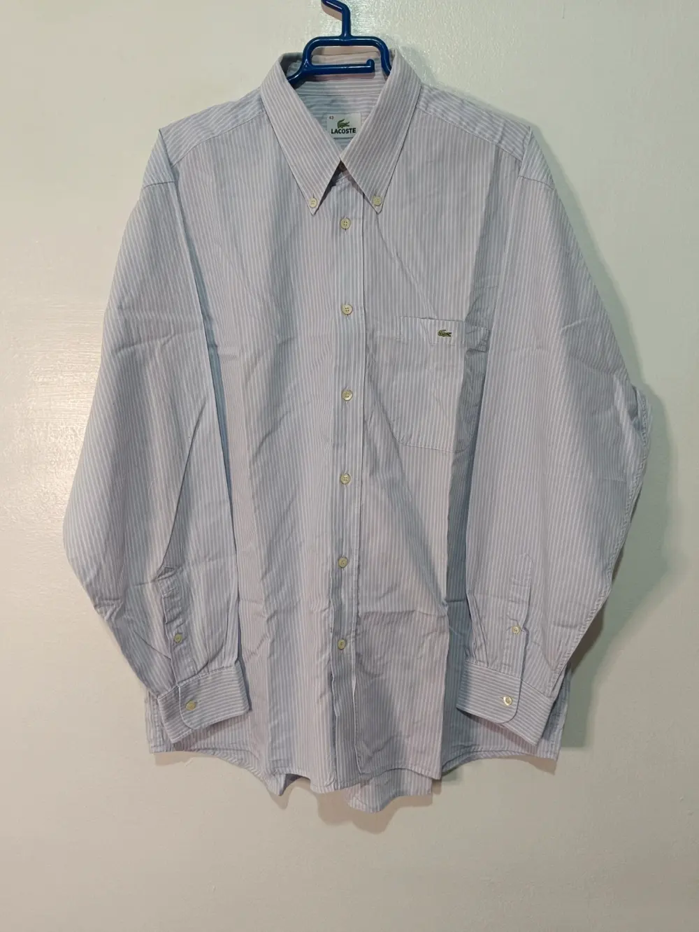 Camisa a rayas manga larga Lacoste talla 43 ver medidas