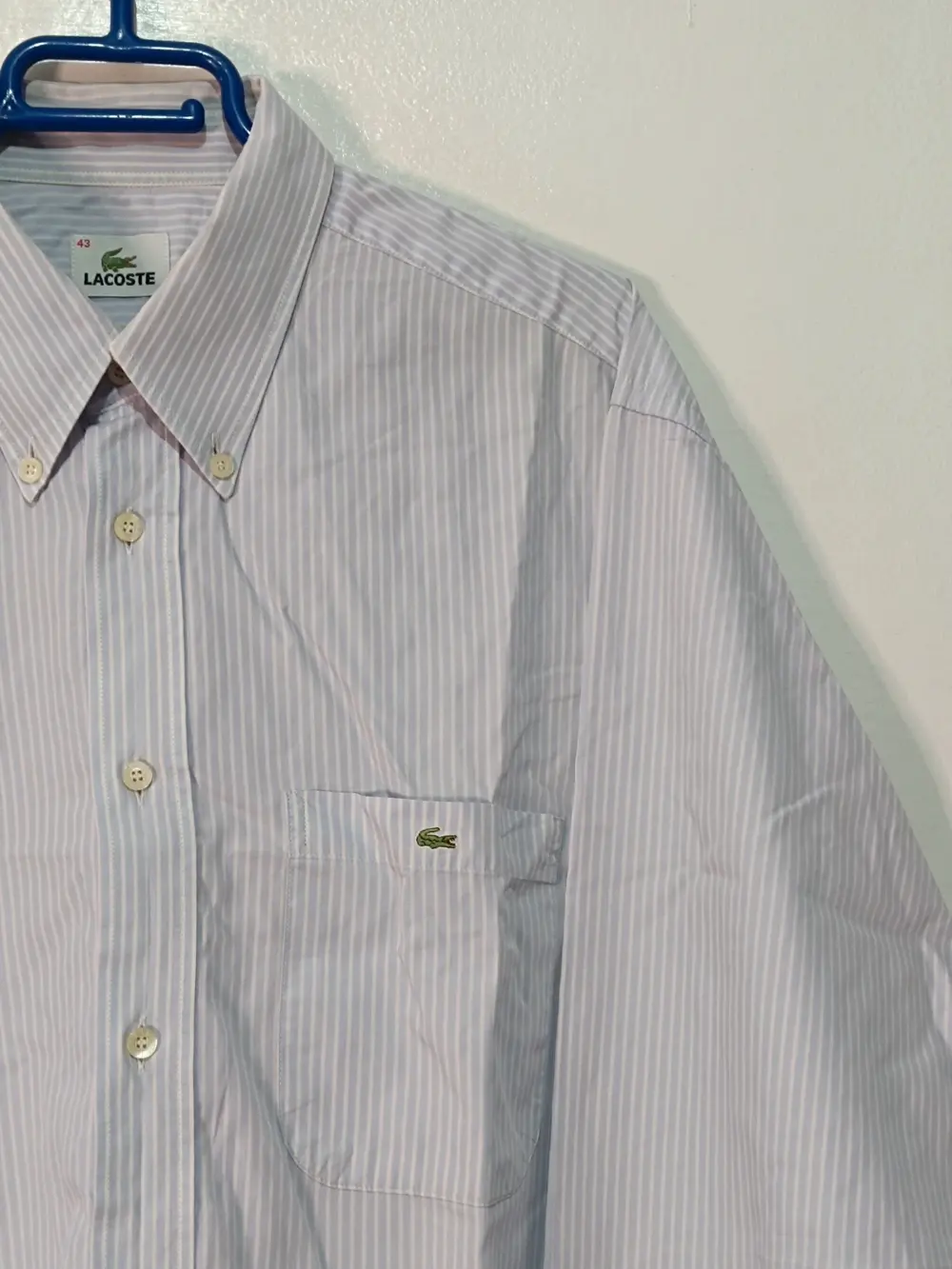 Camisa a rayas manga larga Lacoste talla 43 ver medidas, foto 4