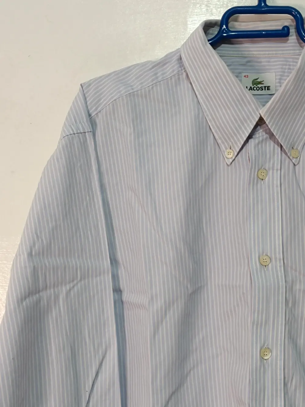 Camisa a rayas manga larga Lacoste talla 43 ver medidas, foto 5