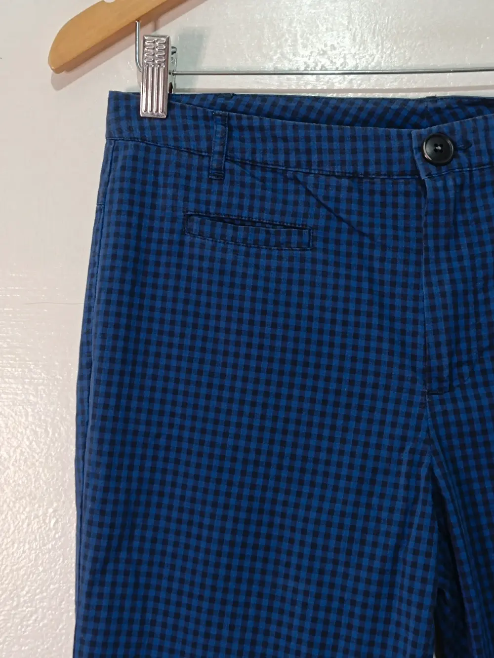 Pantalón cuadros vichy azul One Step talla 36 mujer, foto 2