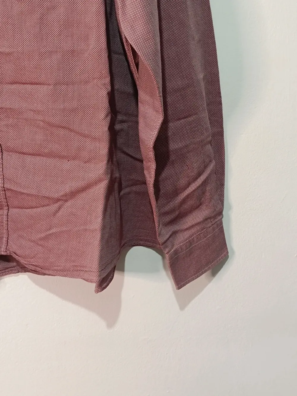 Camisa Lacoste Manga Larga Microcuadros Granate / Burdeos Talla 50 sirve para 2XL 3XL ver medidas, foto 2