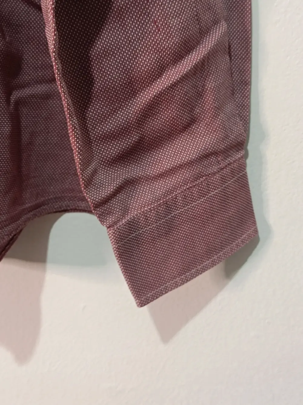 Camisa Lacoste Manga Larga Microcuadros Granate / Burdeos Talla 50 sirve para 2XL 3XL ver medidas, foto 5
