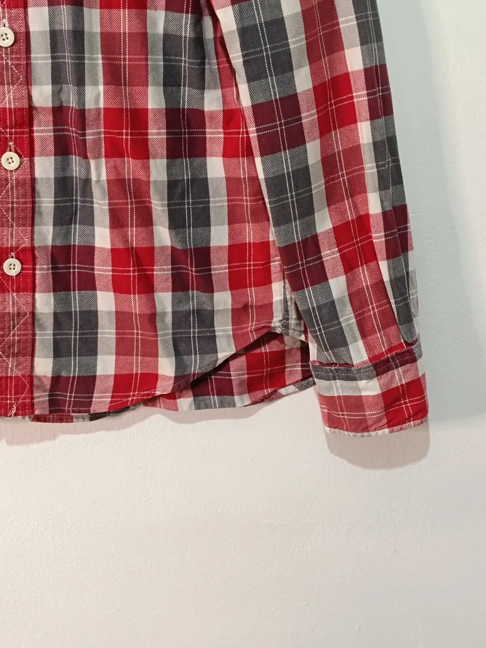 Camisa Superdry Manga Larga Cuadros Rojo/Gris Talla XL, foto 2