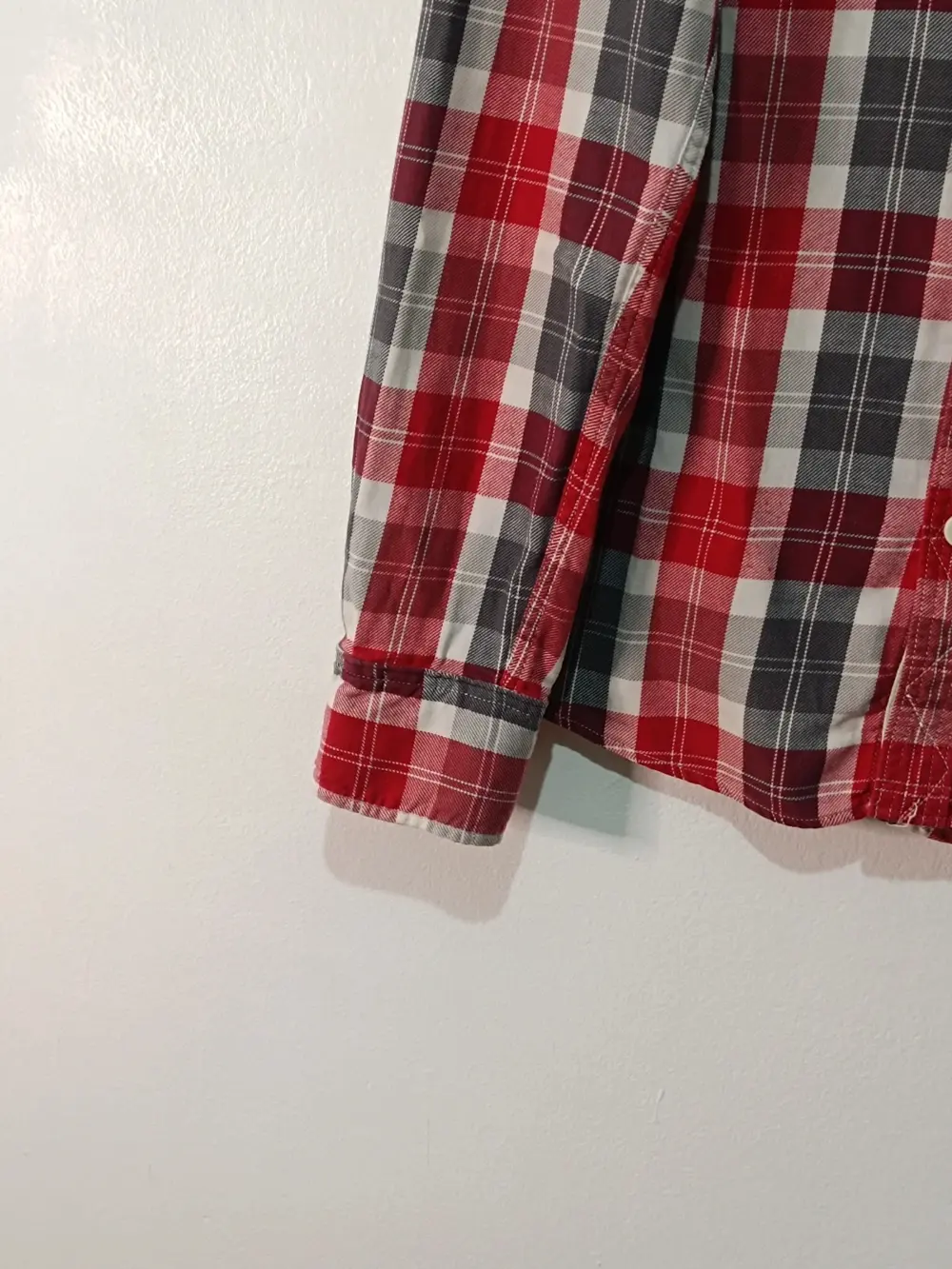 Camisa Superdry Manga Larga Cuadros Rojo/Gris Talla XL, foto 3