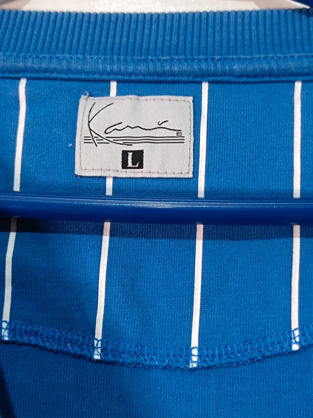 Camiseta Karl Kani Oversize Raya Diplomática Azul – Talla L, foto 4