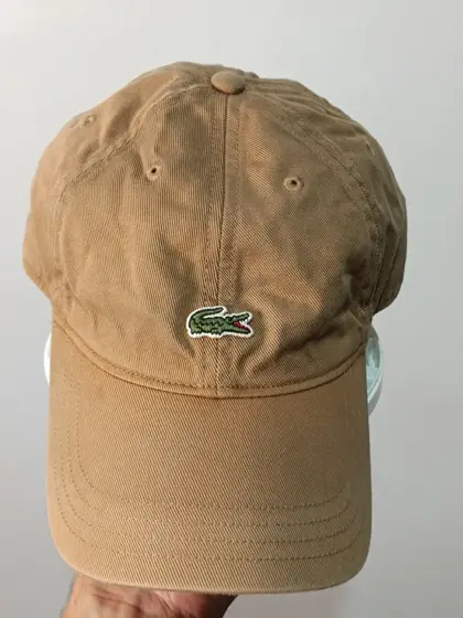 Gorra Lacoste Marrón / Beige Camel Cocodrilo Bordado Talla Única Ajustable (Unisex)