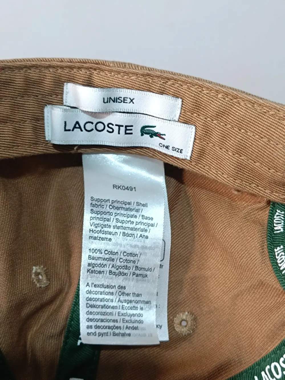 Gorra Lacoste Marrón / Beige Camel Cocodrilo Bordado Talla Única Ajustable (Unisex), foto 5