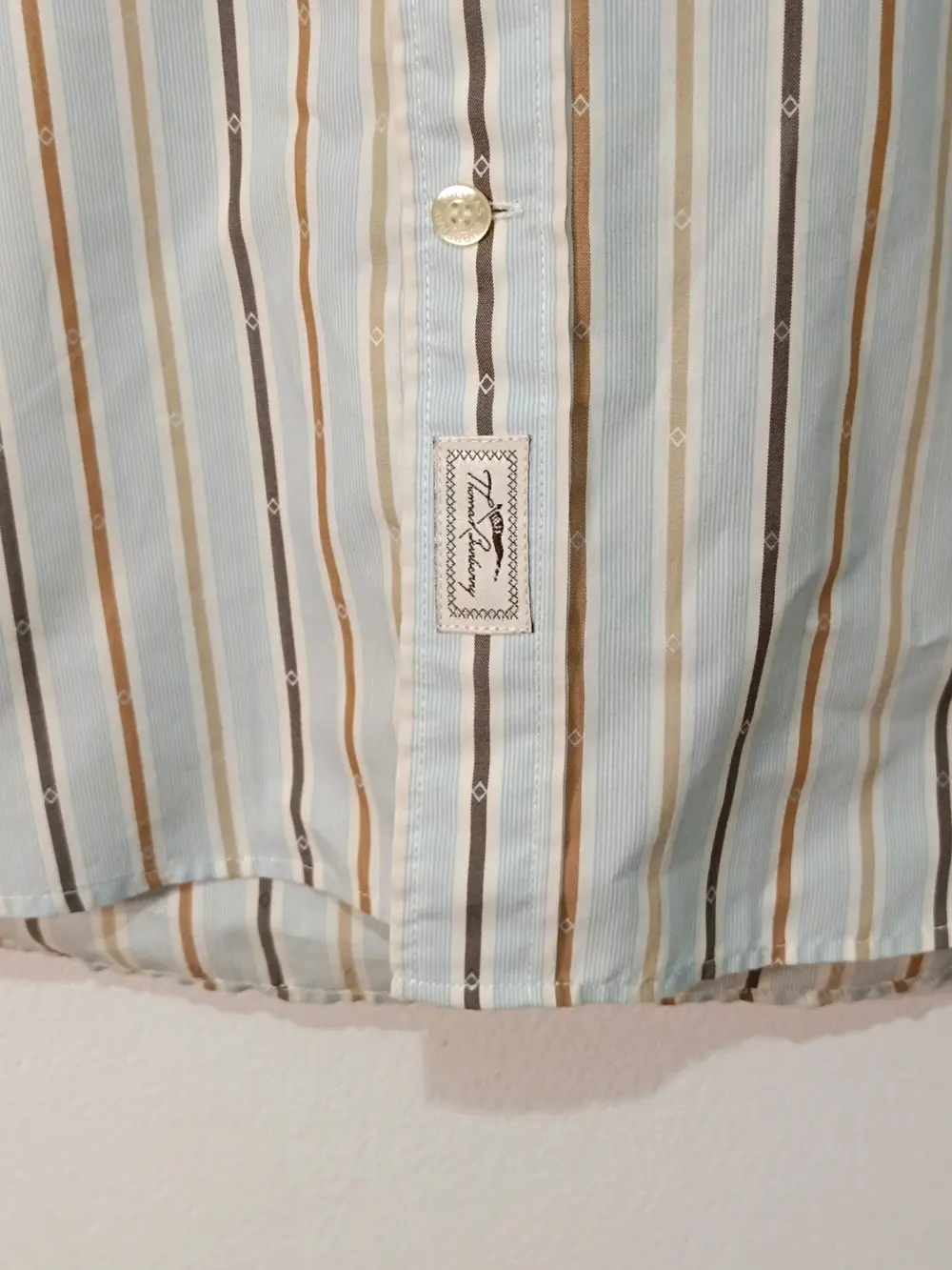 Camisa a rayas vintage manga larga Thomas Burberry talla L, foto 2