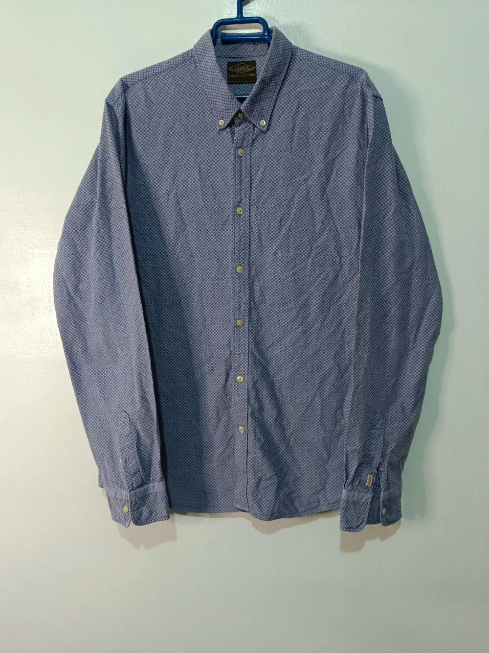 Camisa scotch & soda estampado geométrico lila azulado talla XL sirve para L ver medidas