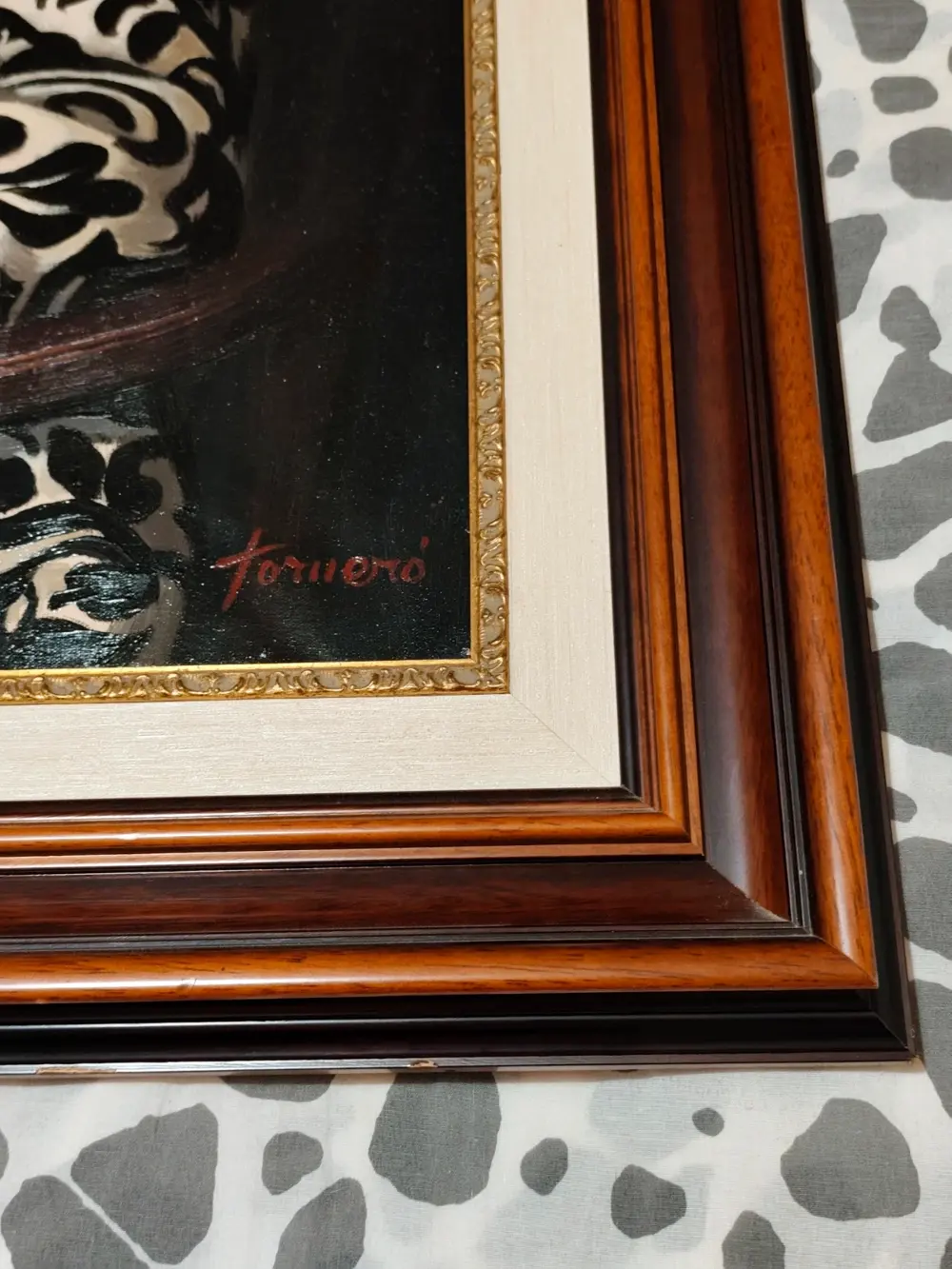 Cuadro Óleo Retrato Señora 106x90 cm Firmado Torneró | Gran Formato Vintage, foto 2