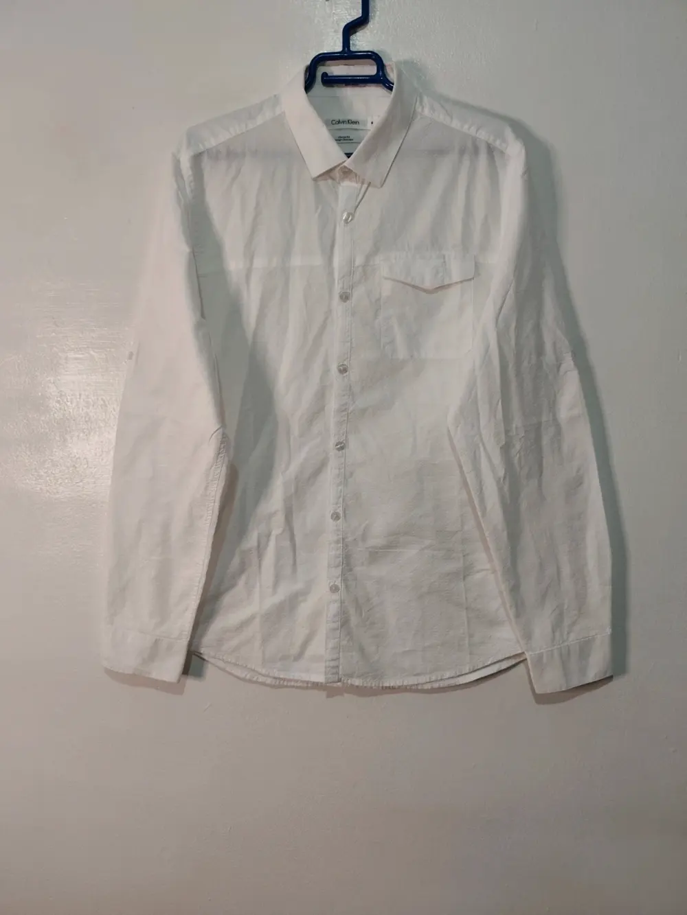 Camisa Blanca Calvin Klein Manga Larga (Roll-Up) - Talla M